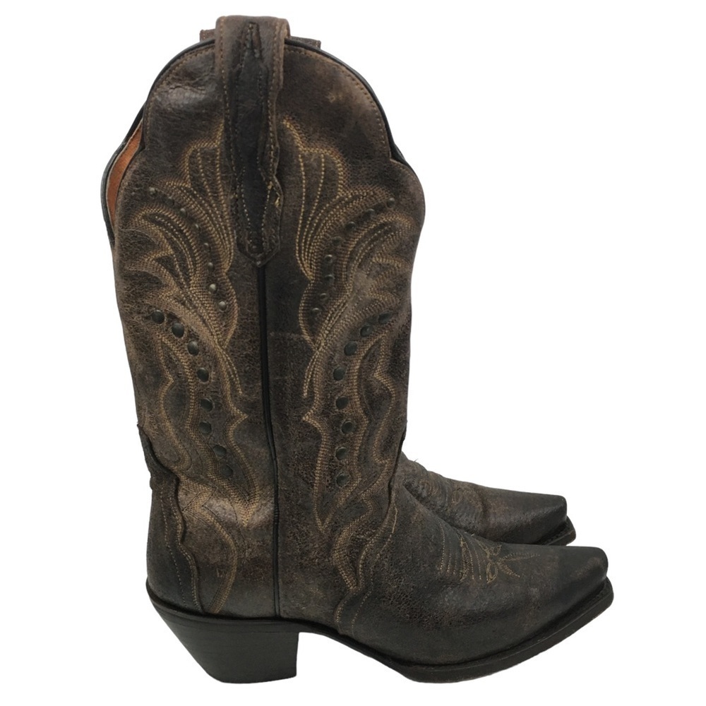 Dan Post Brown Heeled Cowboy Boots